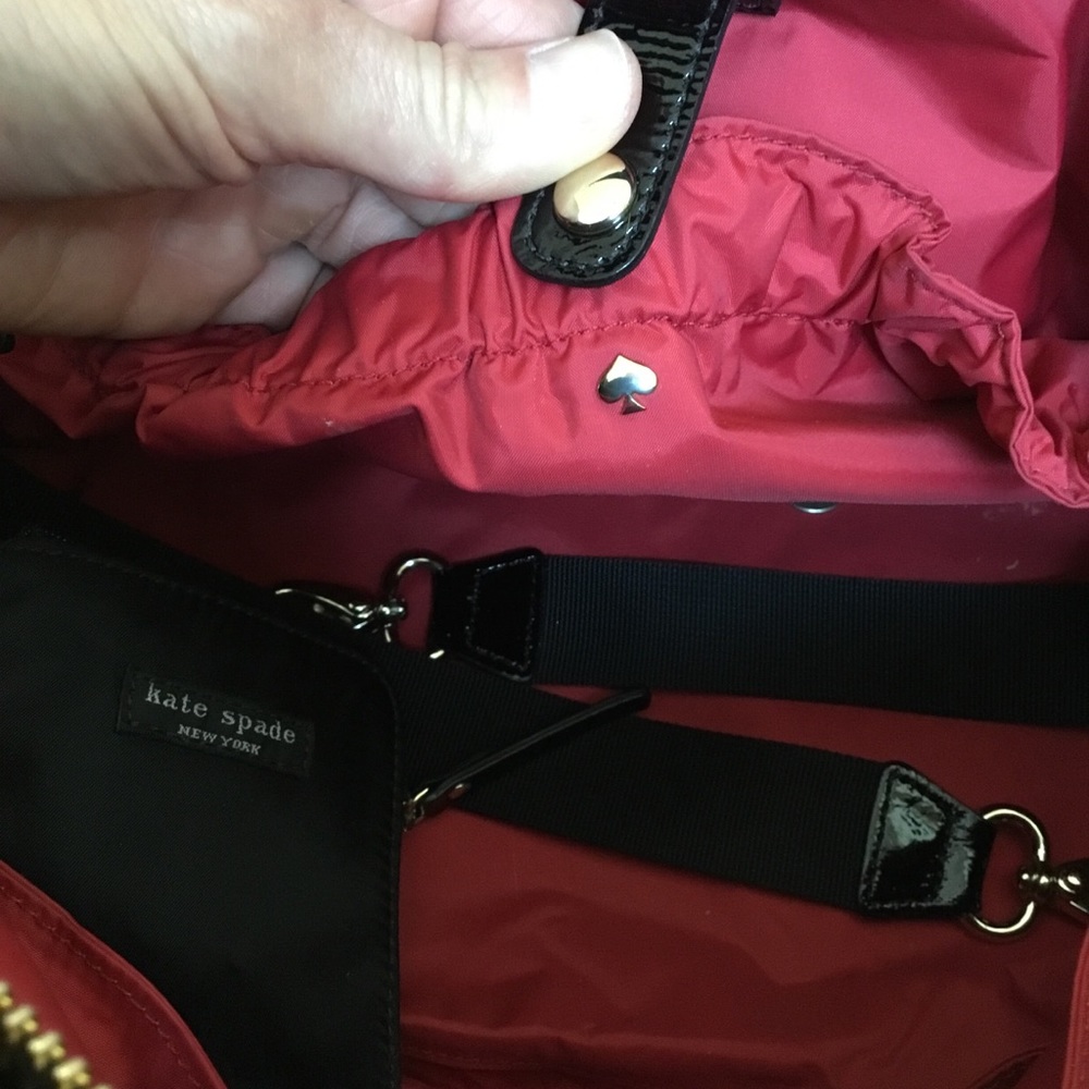 Kate Spade Stevie Black Nylon Leather Satchel Bag - Picture 14 of 15